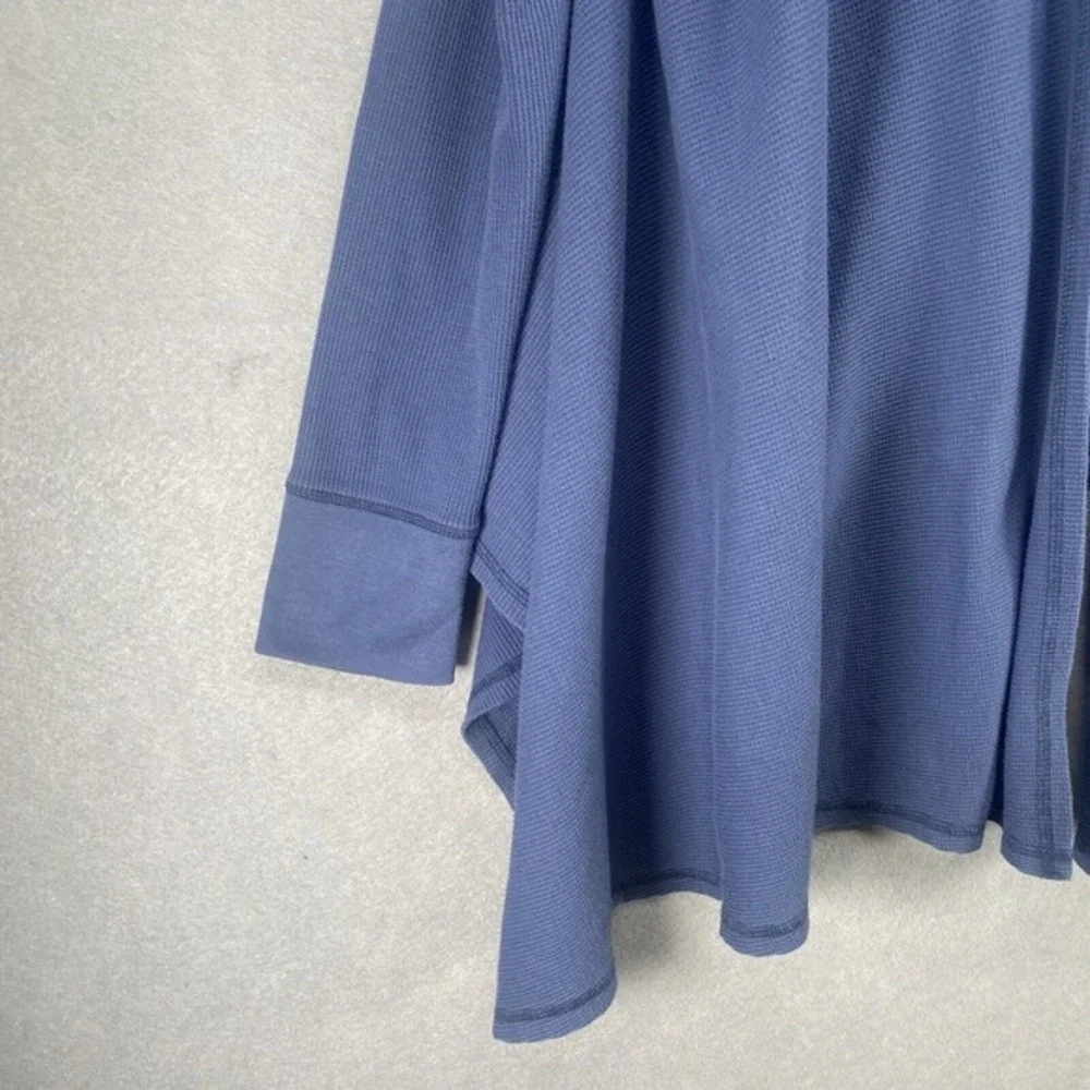 Talbots Sweater Womens Size Large Blue Waffle Open Front Thermal Comfy Hi-Low‎